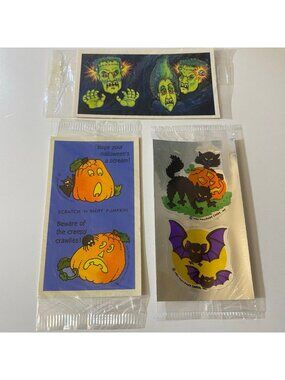 Vintage Hallmark 1980s Halloween Stick R Treats Stickers Scratch & Sniff Bats +